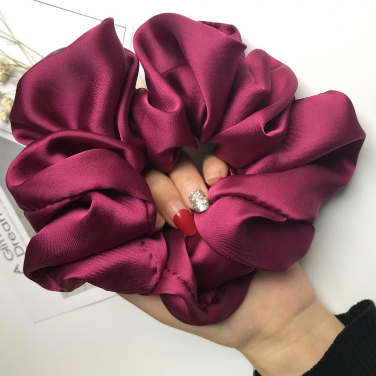 all in one place אביזרי נשים Oversized Hair Scrunchies For Women Solid Satin Silk Scrunchie Hair Rubber Bands Elastic Hair Ties Accessories Ponytail Holder
