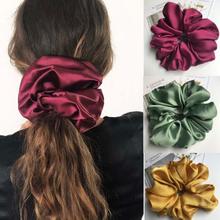 all in one place אביזרי נשים Oversized Scrunchies Big Rubber Hair Ties Elastic Hair Bands Girs Ponytail Holder Smooth Satin Scrunchie Women Hair Accessories