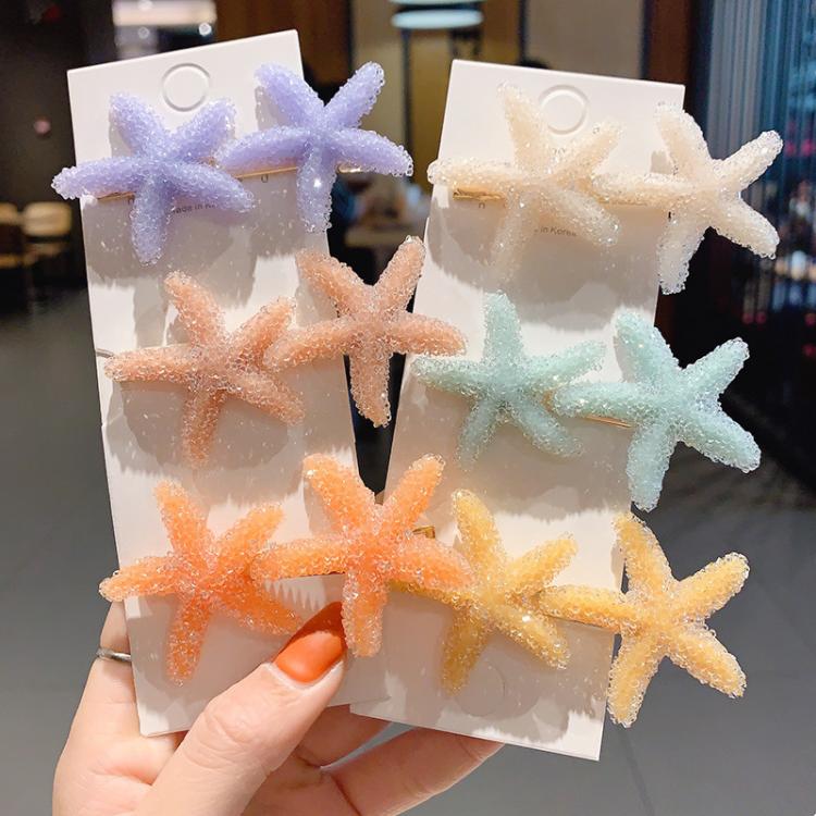 all in one place אביזרי נשים 1Pcs Season Cute Romantic Crystal Starfish Hairclip Women Department Rhinestone Bangs Clip Hairpin Side Barrette Hair Accessorie