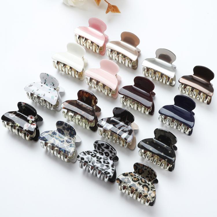 all in one place אביזרי נשים 3PCS/Set Acrylic Print Hair Clips Small Crabs Women Girl Pearl Leopard Clamp Claw Barrette Hairpin Hairgrip Hair Accessorie
