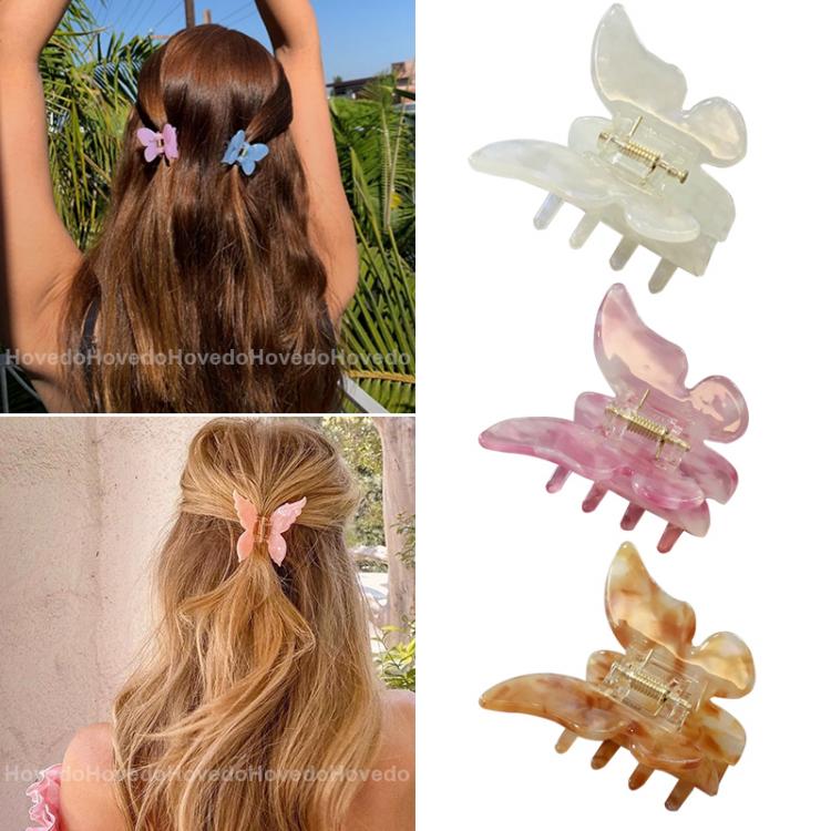 all in one place אביזרי נשים New Acetate Butterfly Hair Claw Sweet Fairy Geometric Hair Clip Gradient Hairpin Claws Banana Clip Barrettes Hair Accessories