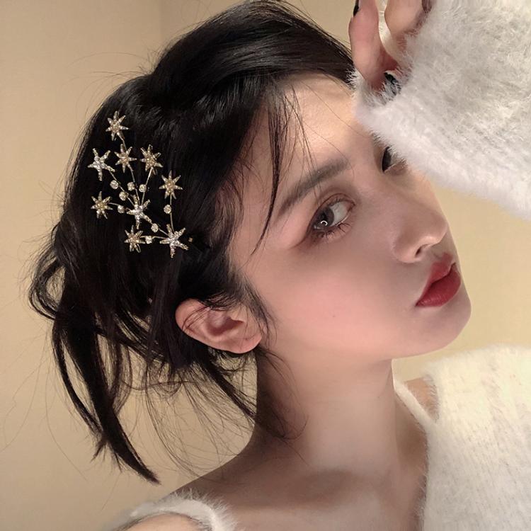 all in one place אביזרי נשים New Women Luxury Elegant Shining Full Stars Silver Gold Hair Clips Sweet Hair Ornament Headband Hairpin Fashion Hair Accessories