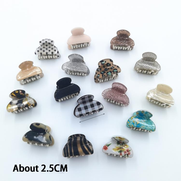 all in one place אביזרי נשים 6PCS/Set Acrylic Dot Small Hair Clips Clamp Print Mini Cute Crab Claw Women Girls Barrette Hairpin Catch Clip Hair Accessories