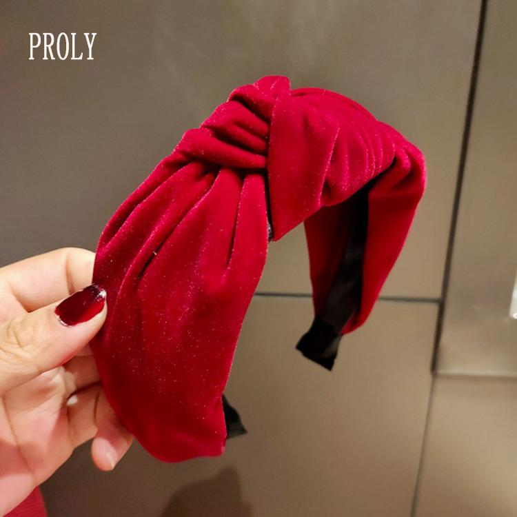 all in one place אביזרי נשים PROLY New Fashion Women Hairband Autumn Winter Turban Wide Side Soft Golden Velvet Headband For Adult Solid Classic Headwear