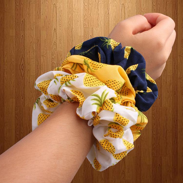 all in one place אביזרי נשים Korean Women Scrunchie Hearwear Girls Hair Tie Lady Scrunchies Ponytail Hair Female Holder Rope Pineapple Print Hair Accessories