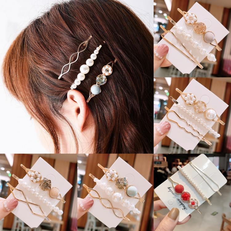 all in one place אביזרי נשים Hair Barrettes 3pcs Classic Pearl Hairgrip Hairpin Fashion Hair Accessories For Girl/Women