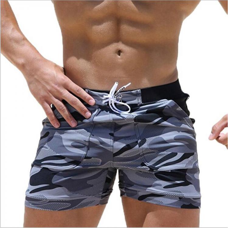 all in one place בגדי גברים Men's Swimming Trunks Summer Swimming Fitness Shorts Men's Fashion Sports Beachwear Quick-Drying Stretch Beach Pants