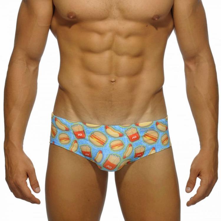 all in one place בגדי גברים Men Swimwear Sexy Swimming Trunks Briefs Low Waist Mens Food Print Beach Surfing Shorts Swim Trunk Brief Man Swimsuit Beachwear