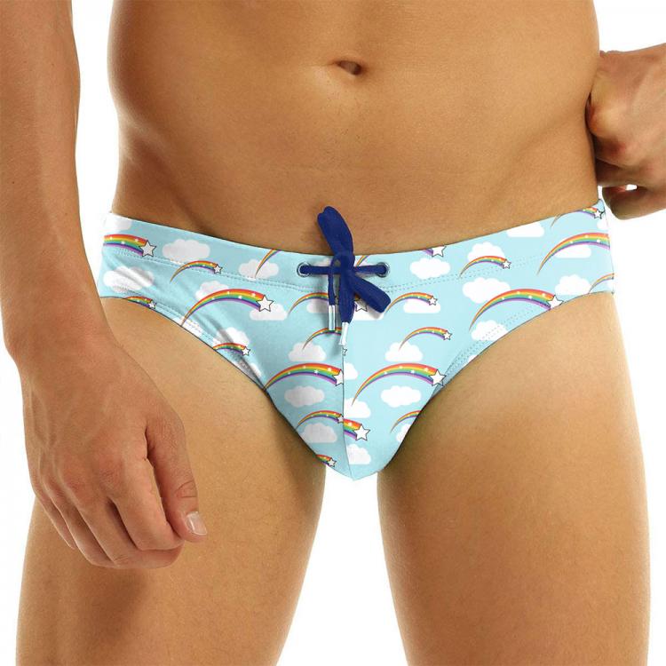 all in one place בגדי גברים Men Pride Shooting Star Bikini Rainbow Swim Briefs Swimwear Sexy Low Rise Quick Dry Surf Swimsuit Beach Shorts Trunks Underwear