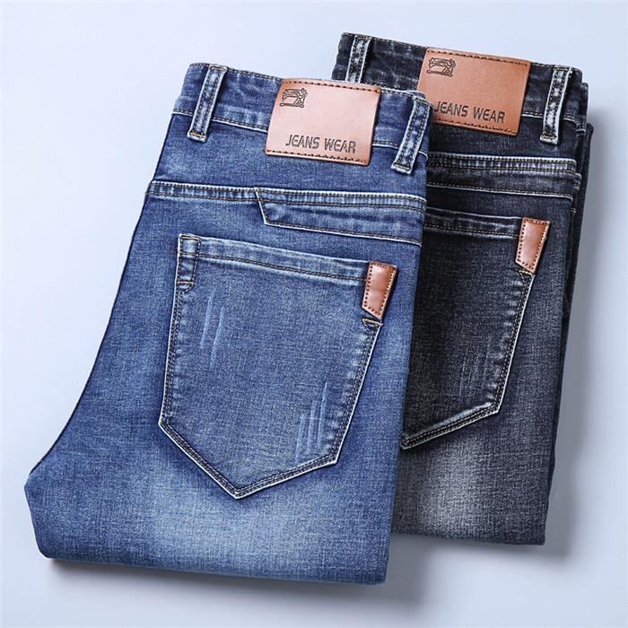 all in one place בגדי גברים Men Jeans High Quality Famous Brand Stretch Straight Slim Fit Blue Men's Jeans Classic Denim Casual Pants Long Trousers,816