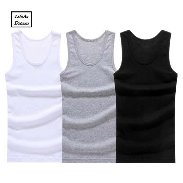 all in one place בגדי גברים 3pcs/lot Cotton Mens  Underwear Sleeveless Tank Top Solid Muscle Vest Undershirts O-neck Gymclothing T-shirt men's vest