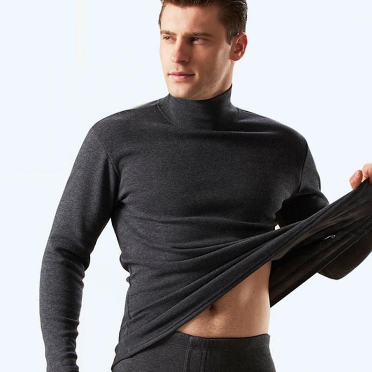 all in one place בגדי גברים high-neck thermal underwear suit middle-aged plus velvet thickening men's cotton long johns winter warm clothing 2 pieces set