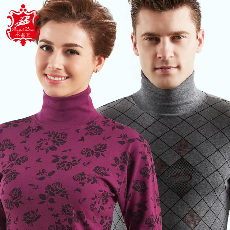 all in one place בגדי גברים high-neck thermal underwear men cotton middle-aged elderly cotton sweater  loose cotton autumn long trousers 2 pieces set