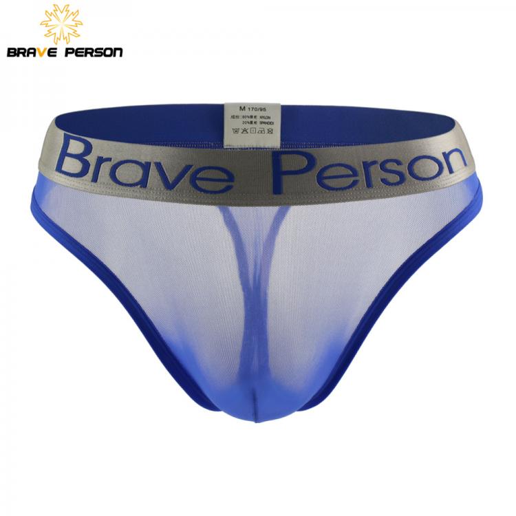 all in one place בגדי גברים BRAVE PERSON Sexy Men's Briefs Transparent Low-waist Briefs Mesh Gauze Breathable Underwear Briefs Panties For Man