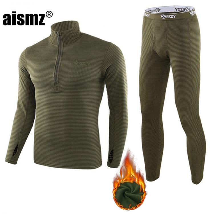 all in one place בגדי גברים Aismz Thermal Underwear Sets Men Quick Drying Anti-microbial Stretch Thermo Compression Fleece Sweat Fitness Warm Long Johns