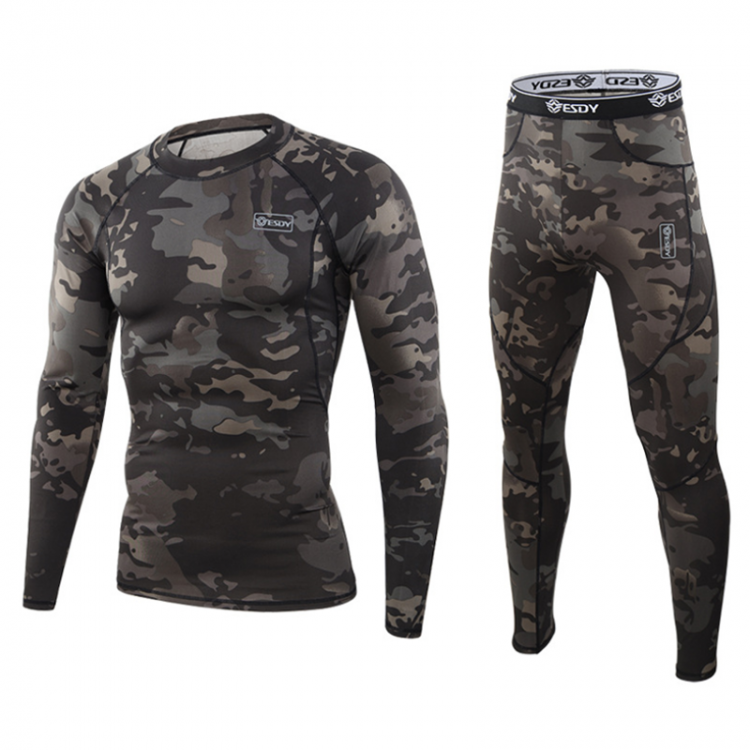 all in one place בגדי גברים New Camouflage Thermal Underwear Sets Winter Outdoor Quick Drying Tactical Long Johns Compression Fitness Underwear Men Clothing