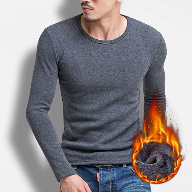 all in one place בגדי גברים Classic Cotton Mens O Neck Undershirt Solid Bottoming Shirt Singlet Soft Comfortable Thermal Fleece Underwear Man Basic Clothing