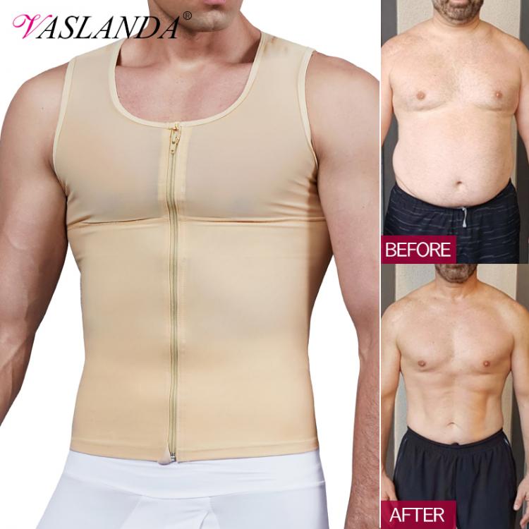 all in one place בגדי גברים Mens Slimming Body Shaper Chest Compression Shirt Gynecomastia Moobs Undershirt Waist Trainer Belly Sweat Vest Workout Tank Tops