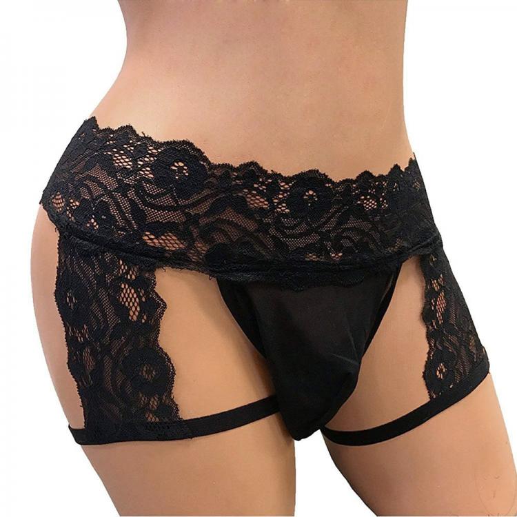 all in one place בגדי גברים Red S-3XL Plus Size Sexy Lingerie Men's Lace Erotic Underwear Hollow G-String Thongs Male Gay Panties Breathable Sex Briefs