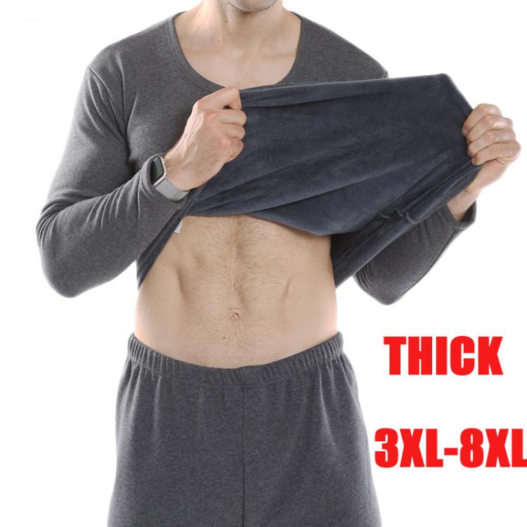 all in one place בגדי גברים plus size thermal underwear men autumn winter cotton thick super soft thick loose warm long johns shirt+pants underwear set