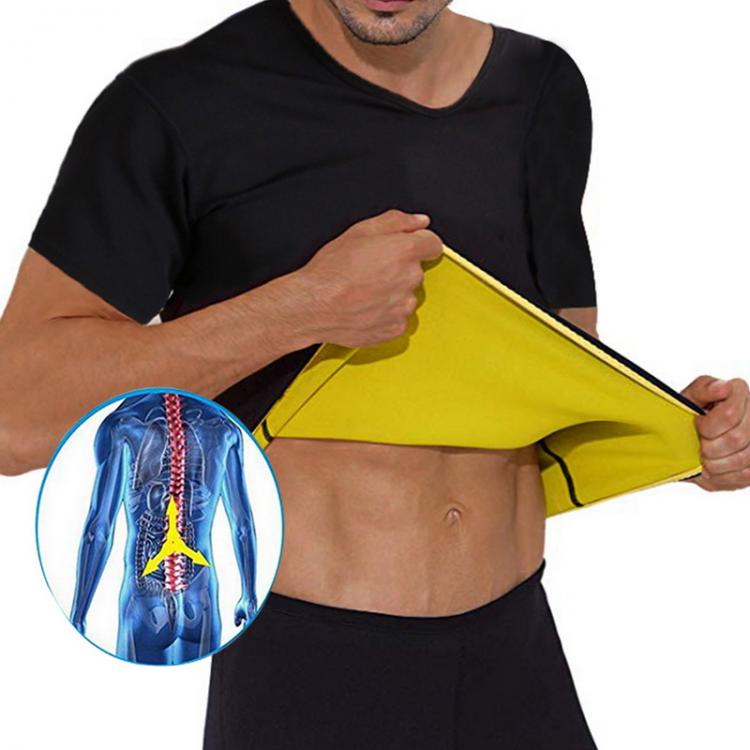 all in one place בגדי גברים Men's Thermal Body Shaper Slimming Shirt Shapers Compression Sports Shirt Neoprene Waist Trainer Body Shaper Slim Vest T-Shir