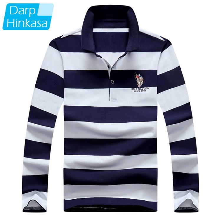 all in one place בגדי גברים Men Stripe Polo Shirt Cotton Long Sleeve Shirt 2020 Spring Autumn Embroidery Warm Casual Fashion Polo Shirt Men