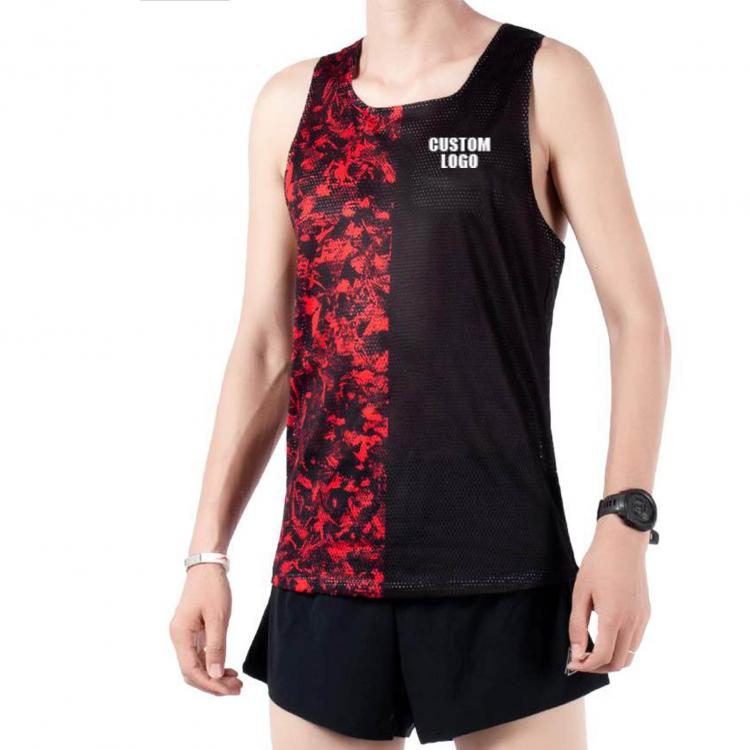 all in one place בגדי גברים Men Fashion Sleeveless Vest Elastic Sports Fitness Close Fitting Running Marathon Singlets