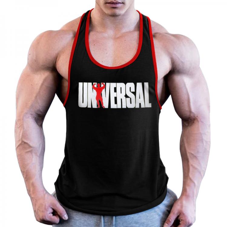 all in one place בגדי גברים Men Universal Nutrition Tank Top Y-Back Gym Muscle Racerback Straight Bottom