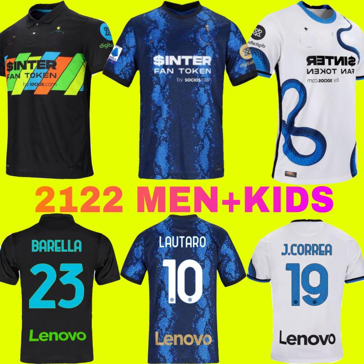 all in one place בגדי גברים INTER Milan  2122 soccer jerseys DZEKO  MILAN BARELLA LAUTARO ERIKSEN ALEXIS HAKIMI Away football shirt uniforms men kids kit