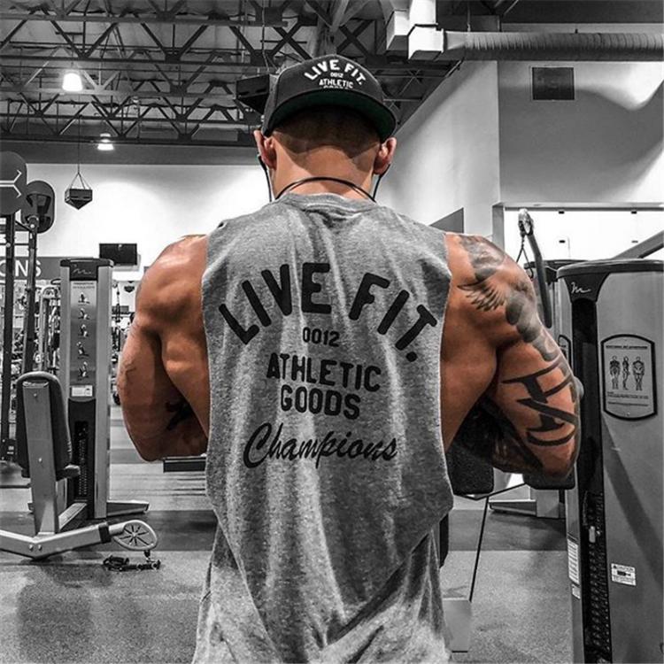all in one place בגדי גברים Men Bodybuilding Tank Tops Gym Workout Fitness Cotton Sleeveless shirt Running Clothes Stringer Singlet Male Summer Casual Vest