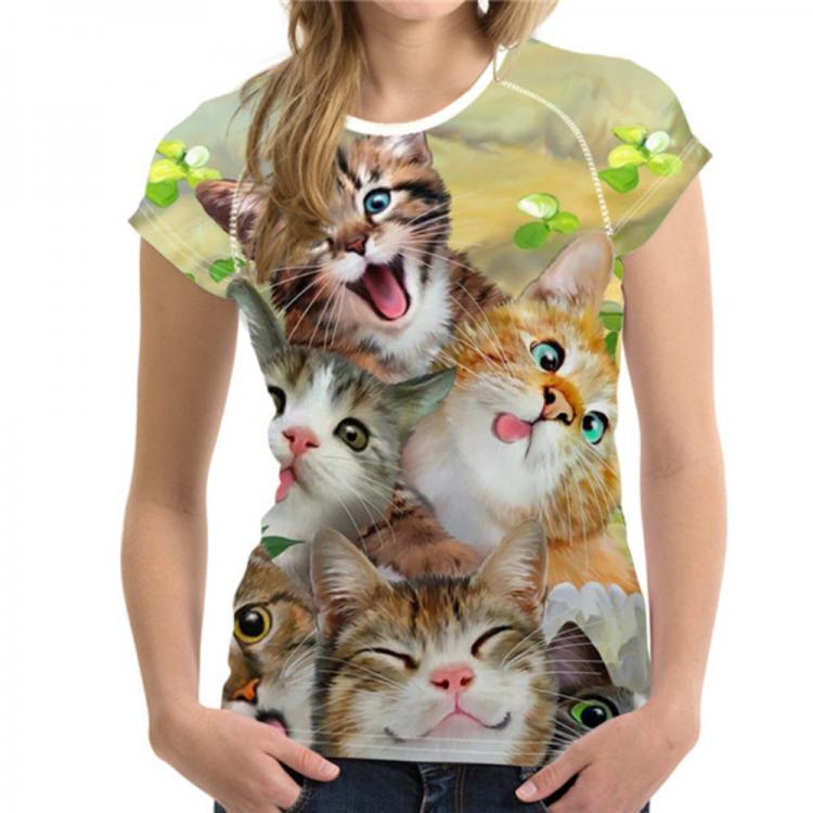 all in one place בגדי גברים Summer Trendy 3D Printing Fashion Casual Natural Men's and Women's O-neck Short-sleeved T-shirt