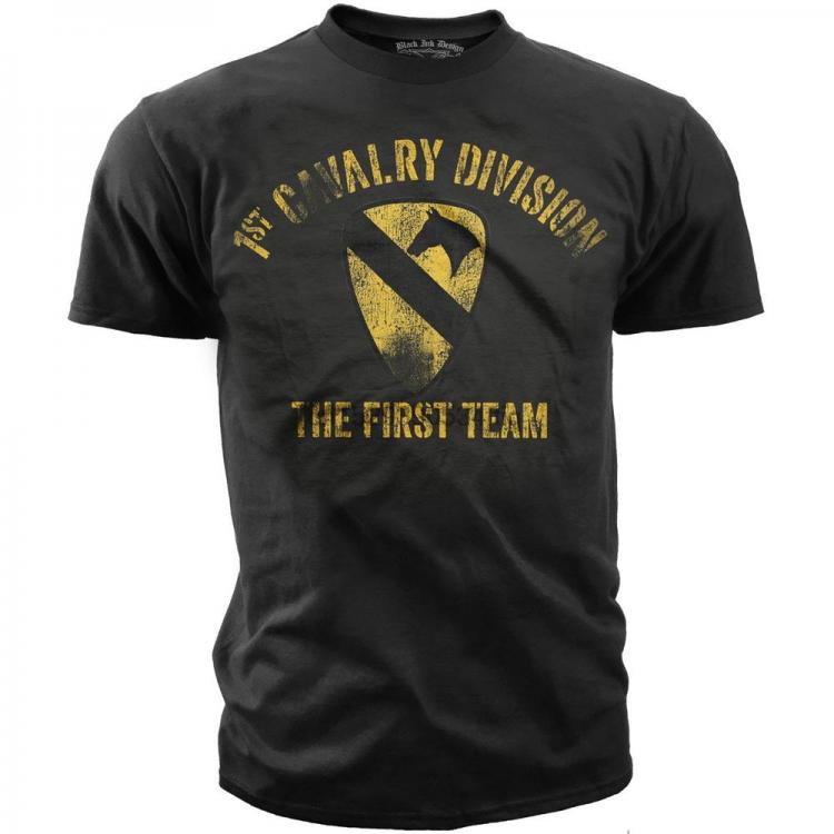 all in one place בגדי גברים Men Army T Shirt US Army 1st Cavalry The First Team Retro