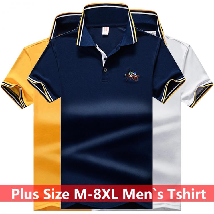 all in one place בגדי גברים Size M-8XL Summer Classic Polo Shirt Men Embroidery Men's Polo Shirt Lapel Casual Breathable Tee Shirt Male Camisa Masculina
