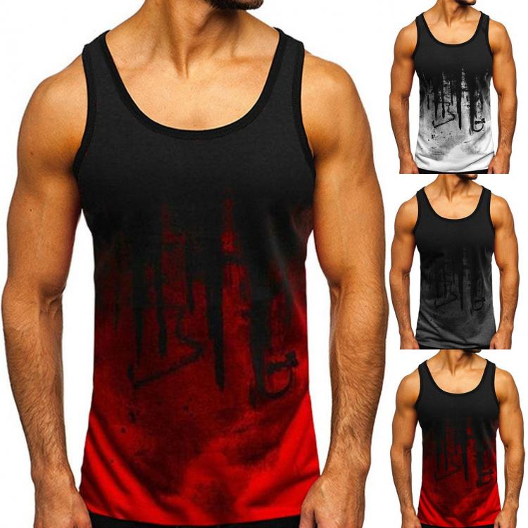 all in one place בגדי גברים Men's Camouflage Gradient Tank Top  Sports Fitness Vest Summer Sleeveless Shirt Man gym clothing bodybuilding ginasio homem