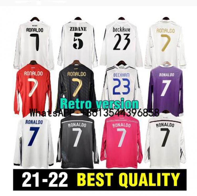 all in one place בגדי גברים 01 02 Retro Jersey 05 06 07 Futebol Camisas Sergio Ramos 10 11 12 13 14, Ronaldo, Zidane Beckham 15 16 Raúl Robinho 17 18 Vintag