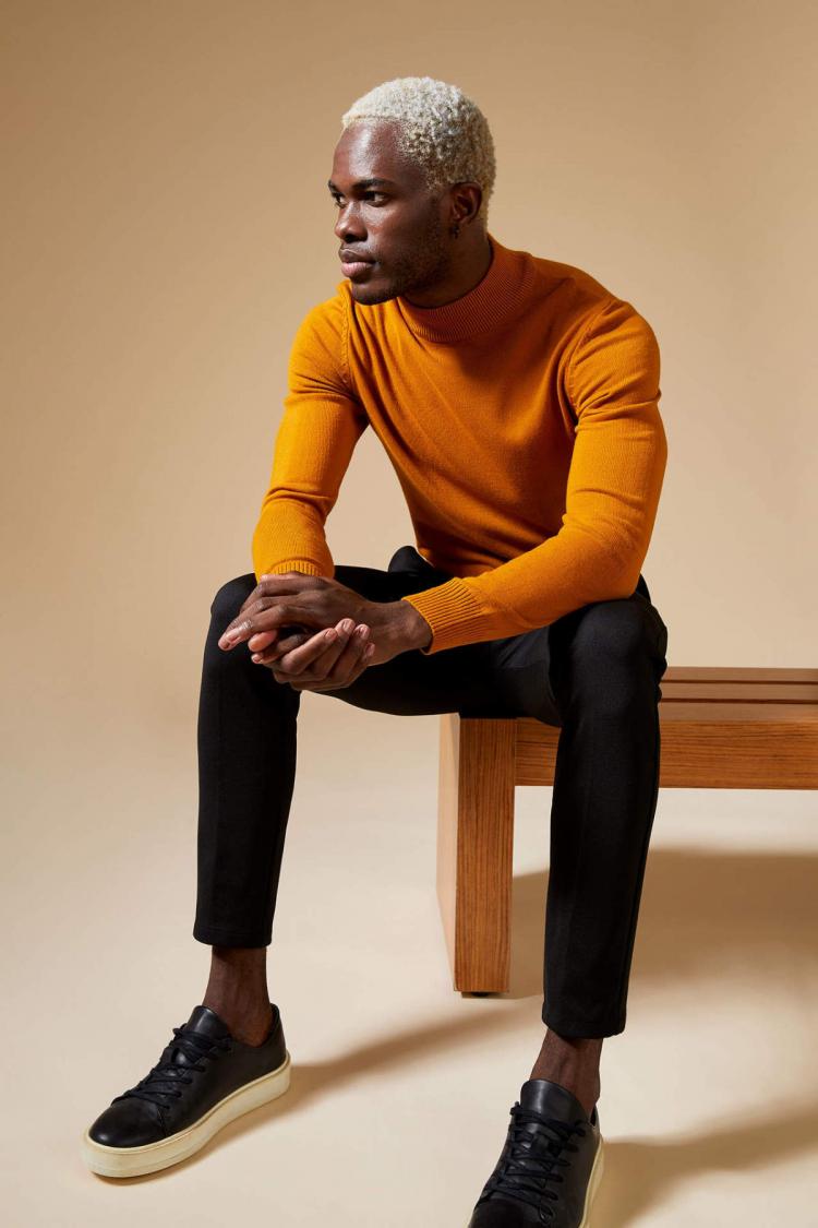 all in one place בגדי גברים DeFacto Winter Man Tricot Slim Fit Turtleneck Knitwear Sweater Jumper Pullover Warm Casual Fashion New Season-R1127AZ21WN