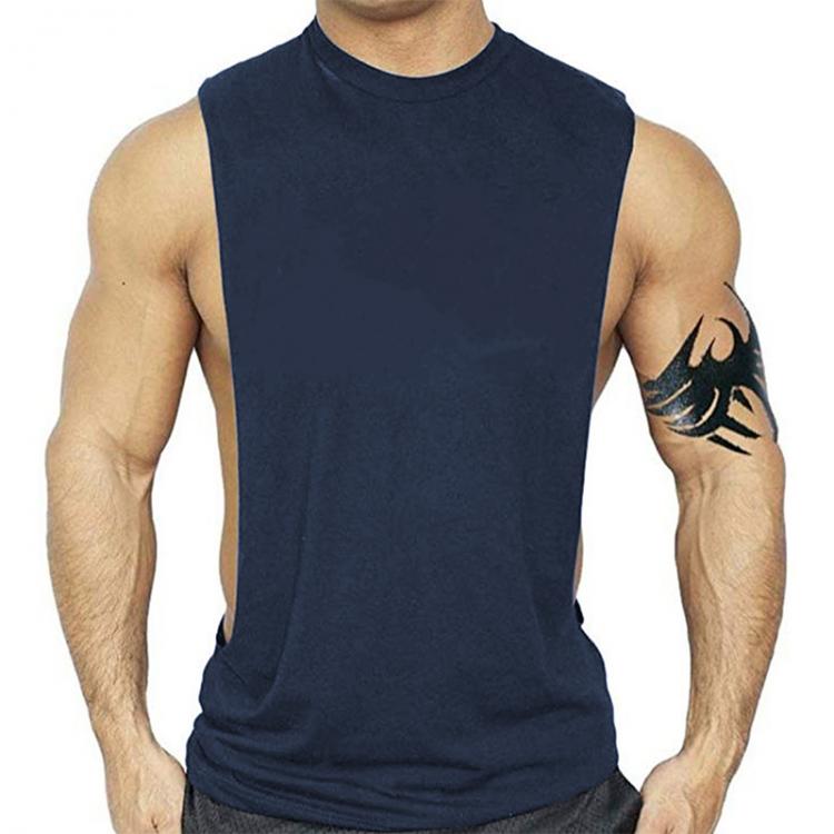 all in one place בגדי גברים Summer Mens Large Split Tank Tops Cotton Sleeveless Fitness Shirts Casual Male Bodybuilding Singlet Plus Size Solid Gym Vest