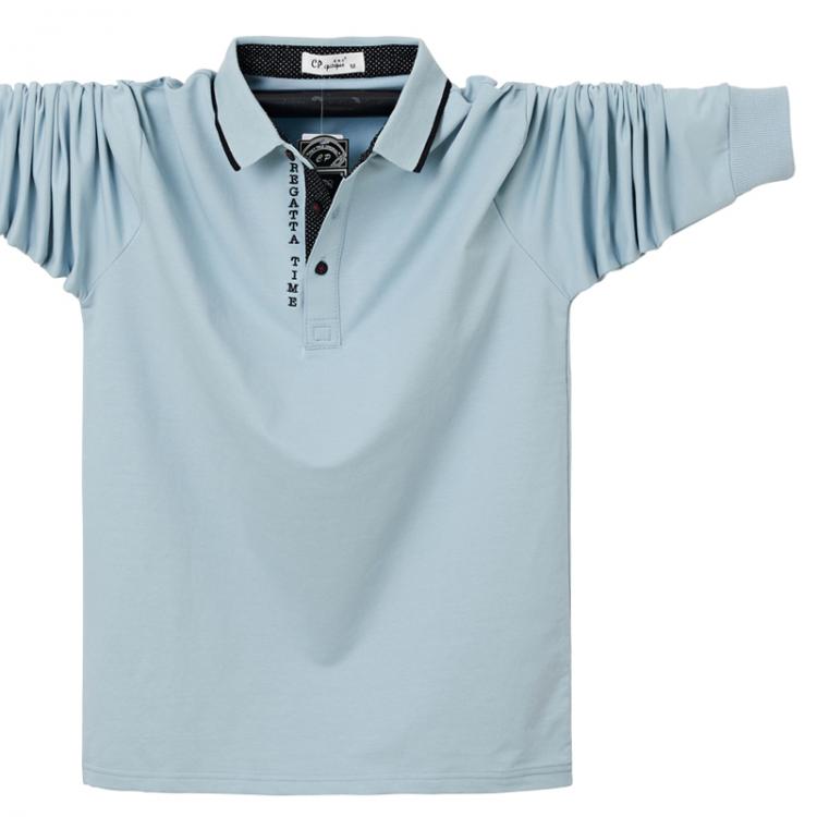 all in one place בגדי גברים SHAN BAO 2021 Autumn Brand Men's Loose Lapel Cotton Long Sleeve POLO Shirt Classic Embroidery Youth Business Casual Polo
