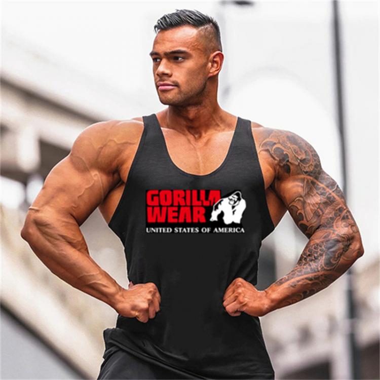 all in one place בגדי גברים Gorilla Wears Stylish Men's Cotton Vest Men's Fitness Muscle Shirt Vest Bodybuilding Fitness Gym Vest Fitness Male Under