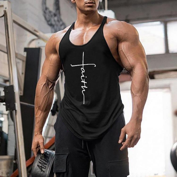 all in one place בגדי גברים Gym Clothing 2021 Men Summer Oversize Fitness Bodybuilding Tank Top Printed Mens Gym Tops Men Sleeveless Vest