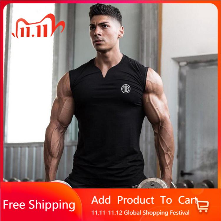 all in one place בגדי גברים New Mens Gym Casual Workout Tank Top Musculation Clothing Comfortable Breathable Fitness Singlets Sports Sleeveless V-Neck Vest