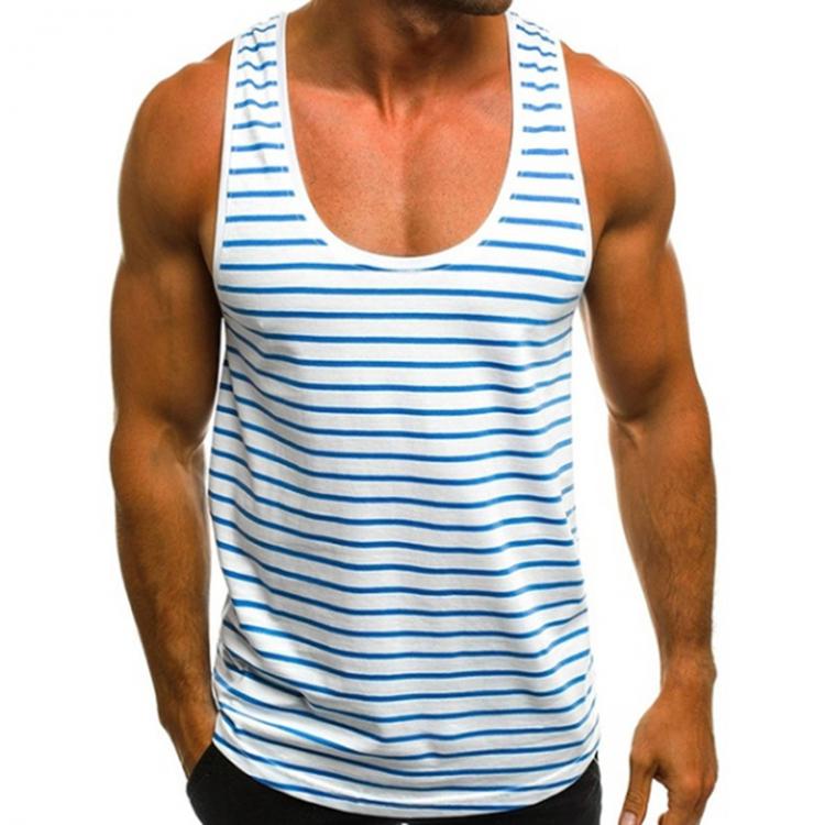 all in one place בגדי גברים Brand New Men's Tank Casual Striped Sleeveless O Neck Shirts Vest Summer Beach Sportswear Holiday Tank Tops Fashion Streetwea