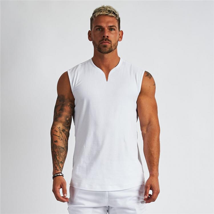 all in one place בגדי גברים Plain Cotton V-neck Fitness Tank Top Men Summer Muscle Vest Gym Clothing Bodybuilding Sleeveless Shirt Workout Sports Singlets