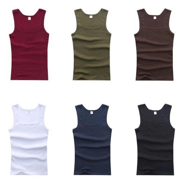 all in one place בגדי גברים 2021 Summer Plus Size Summer Men Clothing Tank Tops Black White Gray Singlets Sleeveless Fitness Men Vest Bodybuilding Vest