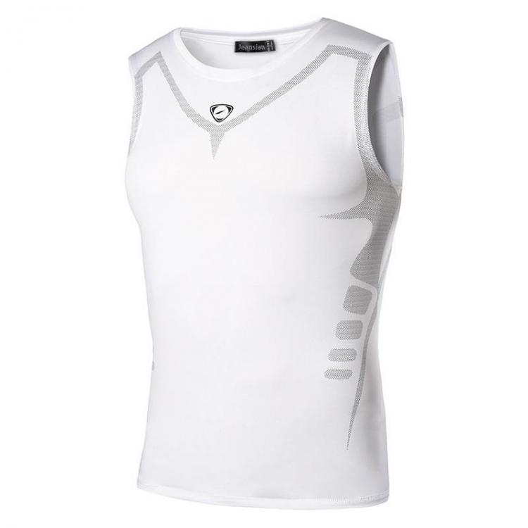 all in one place בגדי גברים jeansian Sport Tank Tops Tanktops Sleeveless Shirts Running Grym Workout Fitness Slim Compression LSL207 White2