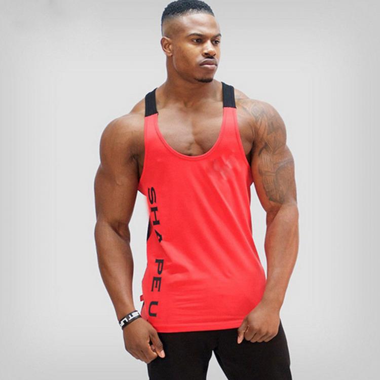 all in one place בגדי גברים Solid Gym Men Stringer Tank Top Bodybuilding Fitness Singlets Muscle Vest Tee