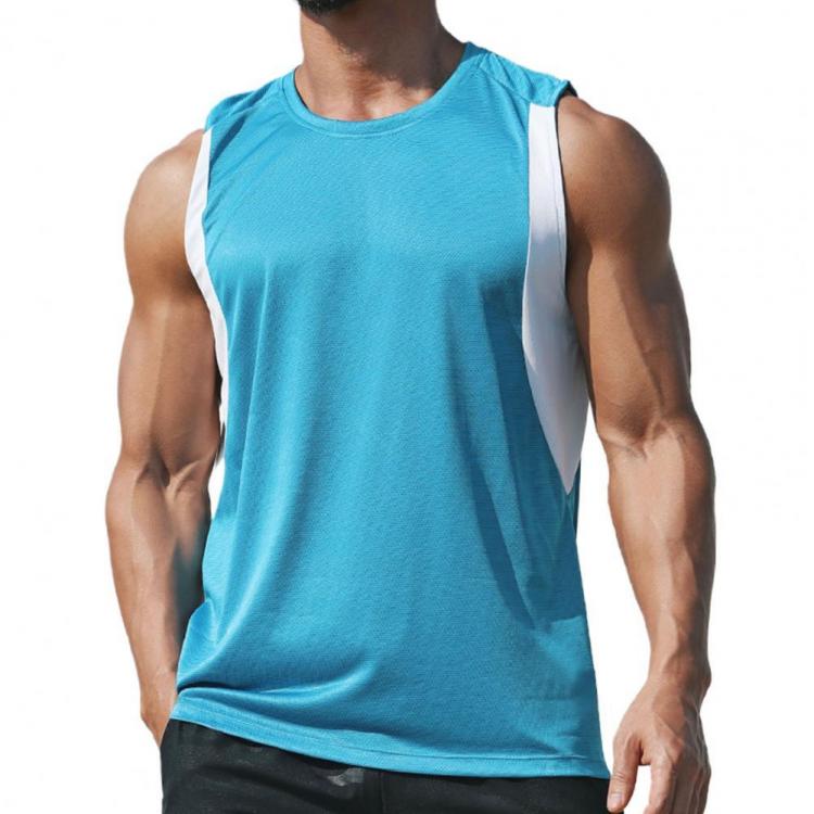 all in one place בגדי גברים Casual Men Sweatshirt Sports Sleeveless Tee Shirts Male Elastic Quick Dry Polyester Workout Vest Summer Sports Tank Top Gym