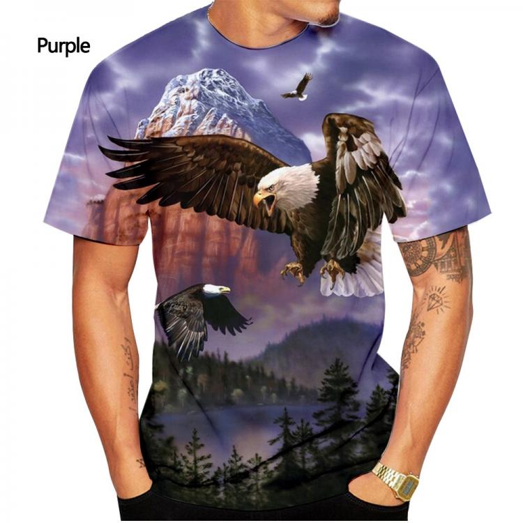all in one place בגדי גברים 3d T-shirt Eagle Print men's and women's short-sleeved T-shirt fashion casual sweatshirt T-shirt