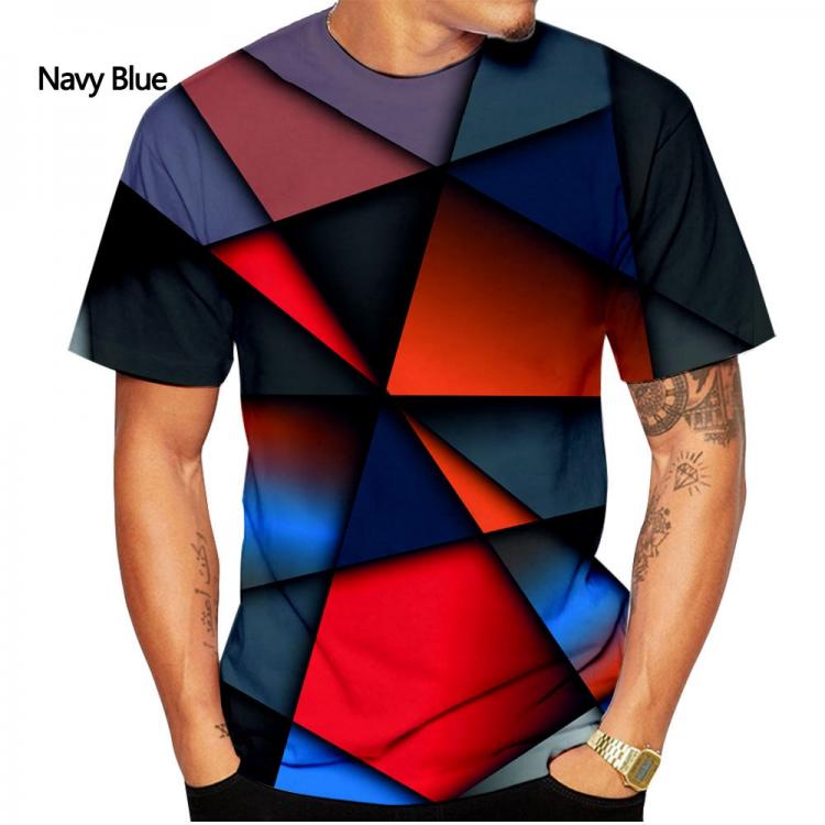 all in one place בגדי גברים New fashion Geometric T-shirt Abstract T-shirt short-sleeved summer blazer for men