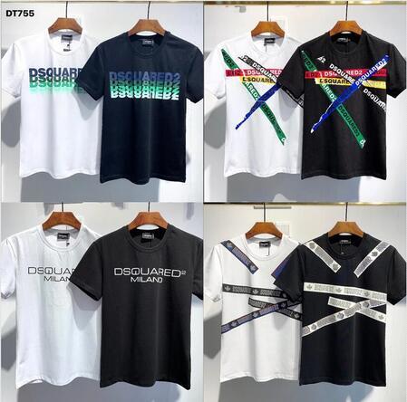 all in one place בגדי גברים Dsquared2 Letter logo Unisex Men Women Couple Style Fashion Cotton Short sleeve Round neck T-shirt boyfriend gift Stitching